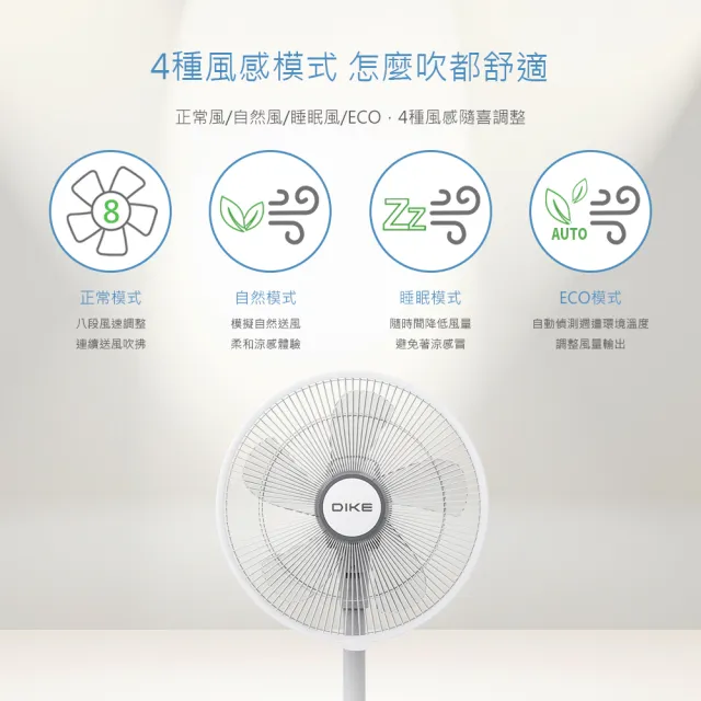 【DIKE】獨家14吋DC智能變頻直流遙控風扇(HLE150WT)