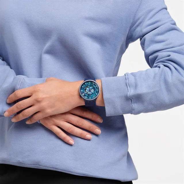 【SWATCH】SECOND HOME 大錶面手錶/男錶/女錶/瑞士製造 SB01N101(47mm)