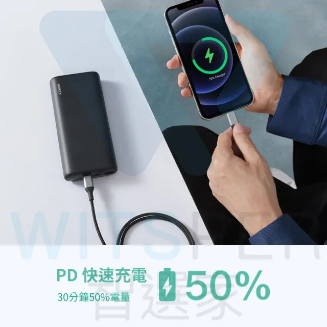 【AUKEY】Aukey Essential 20000mAh PB-Y37 65W PD快充 行動電源 74Wh/具Wh標示(充電實力派 隨心所充)