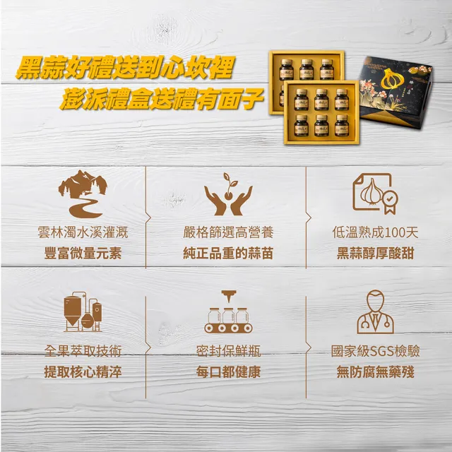 【YONTO 詠統生技】勝蒜在握 金喜禮盒 黑蒜精63mLX12入/盒(禮盒 年節禮盒 送禮 養生禮盒)