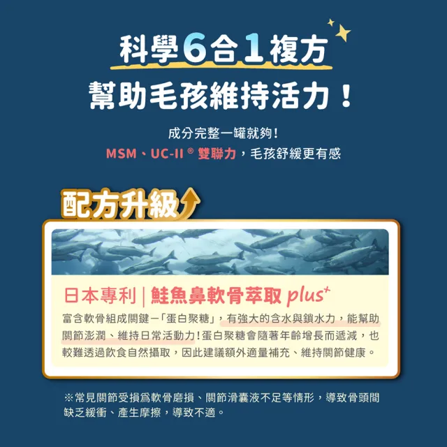 【汪喵星球】汪喵UCII關節保養粉（MSM加強配方）35顆(犬貓保健)