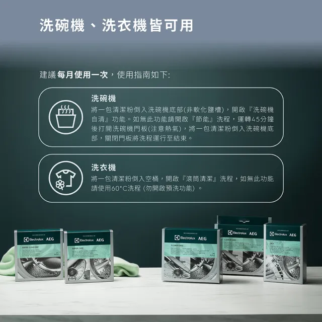 【Electrolux 伊萊克斯】洗碗機及洗衣機專用三合一清潔粉 (M2GCP121)