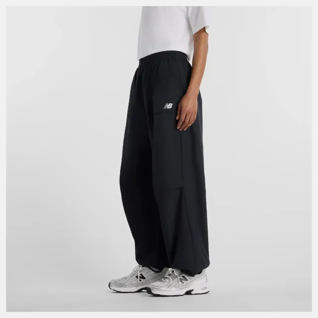 【NEW BALANCE】NB 長褲 女 休閒褲 寬鬆 縮口 美規 黑 WB61M1DFBK