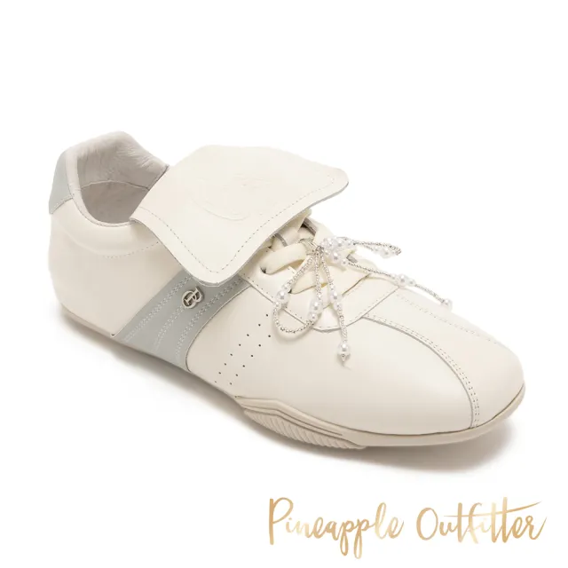 【Pineapple Outfitter】城市鞋舌珍珠綁帶德訓鞋KASSA(白色)