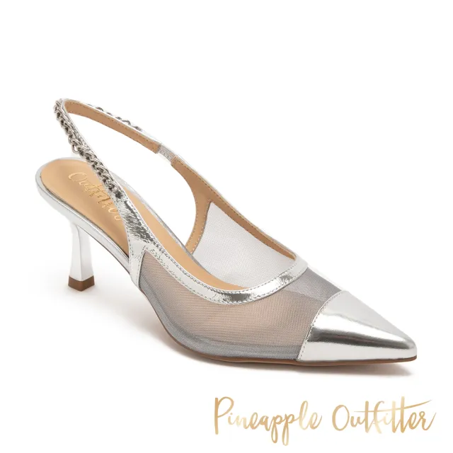 【Pineapple Outfitter】若隱若現鍊條心思裸跟鞋ISADORE(銀色)
