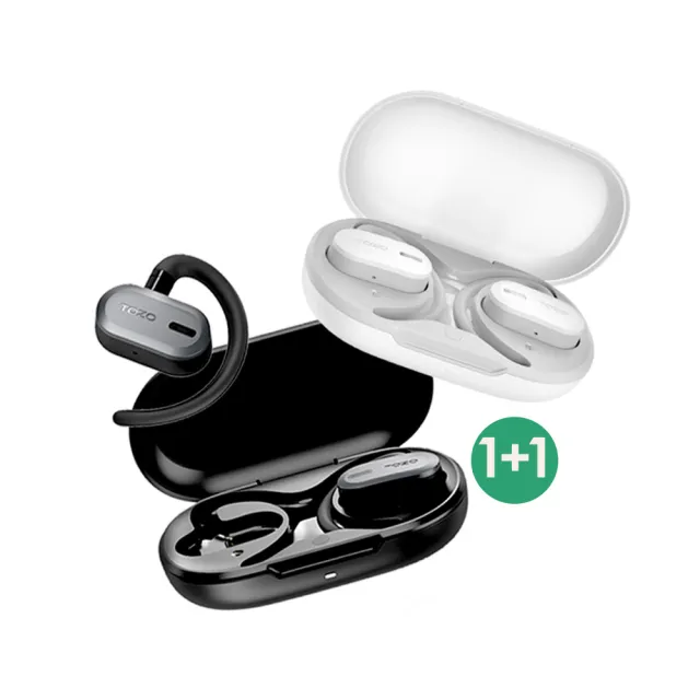 二入超值組【TOZO】OpenBuds降噪開放式AI輔助氣傳導無線藍芽耳機(chatGPT/智慧錄音/ENC通話降噪/耳掛式)