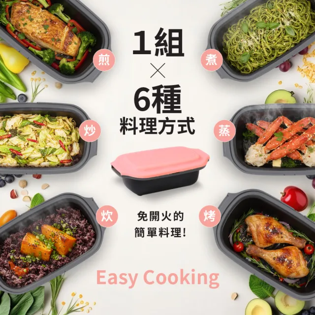 【ONE HOUSE】韓匠3件組 微波專用快速料理盒/經典盒(微波專用/微波盒/煎魚神器/微波調理鍋/不沾鍋/煎鍋)