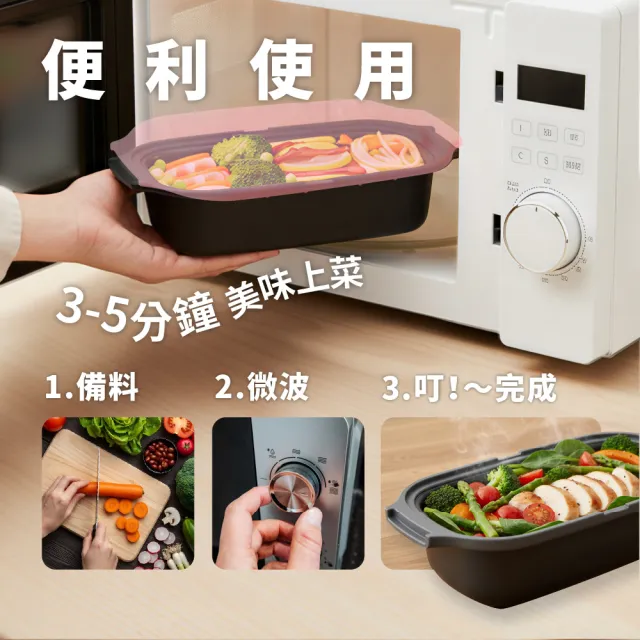 【ONE HOUSE】韓匠3件組微波專用快速料理盒/經典盒_2組 (調理鍋/微波盒)