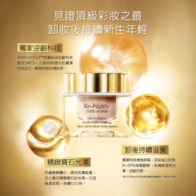 【Estee Lauder 雅詩蘭黛】白金級光燦逆齡精萃粉霜30ml(粉底)