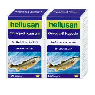 【Heilusan 好立善】純淨深海鮭魚油120粒2盒組(Omega3EPA+DHA小分子蒸餾 無重金屬TG型)