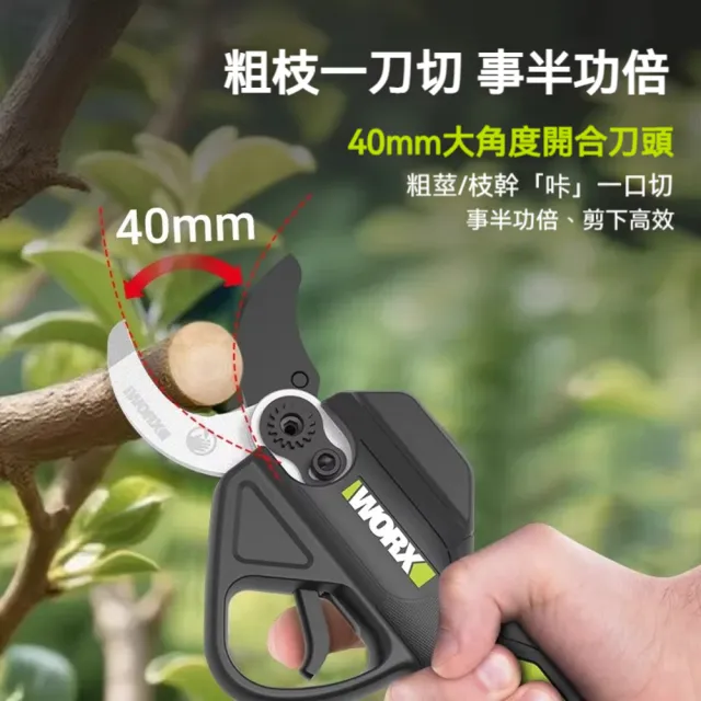 【WORX 威克士】20V鋰電修枝剪 電動剪刀 電動修枝剪 修枝剪刀 電動剪 樹枝剪 樹剪 花剪 園藝剪刀 WU571.17