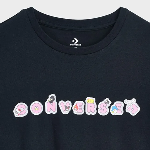 【CONVERSE】Hello Kitty Sticker Tee 短袖 男款 女款 黑色 三麗鷗 CVM5T517-BLK