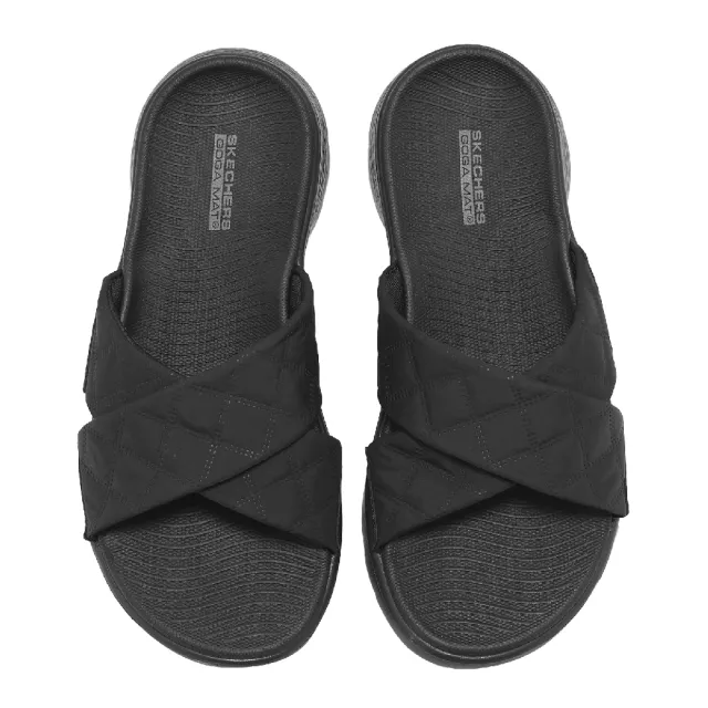 【SKECHERS】涼拖鞋 Go Walk Flex Sandal 女鞋 黑 交叉鞋帶 141536BBK