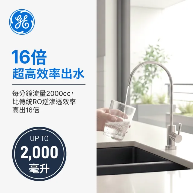 【GE 奇異】官方直營 極光奈濾淨水器5800 (AI智能APP自動監控)