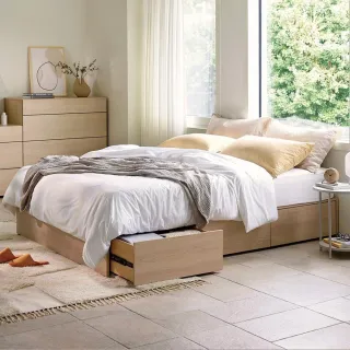 【iloom 怡倫家居】VANTT 雙人收納床架 無床頭板(床架 雙人床 雙人床架 收納床架)