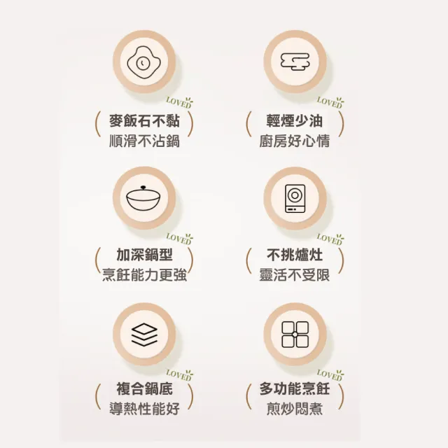 【Clook 鹿客家居】韓式正宗麥飯石不沾炒鍋-無蓋30cm(不沾鍋 炒鍋 平底鍋)