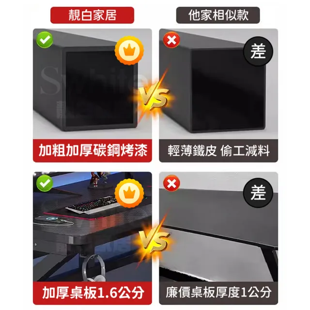 【靚白家居】設計師電腦桌 120公分 白色 木色(電競桌 電腦桌 工作桌 化妝台 書桌 餐桌)