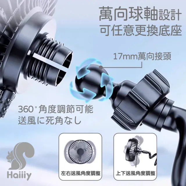 Haiiiy 360°全角度靜音涼感杯架扇 車用風扇｜車用杯架扇｜手持風扇｜電風扇｜充電風扇