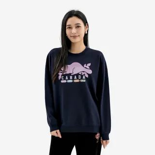 【Roots】Roots 女裝- ROOTS HEAVY JERSEY 圓領上衣(深藍灰)