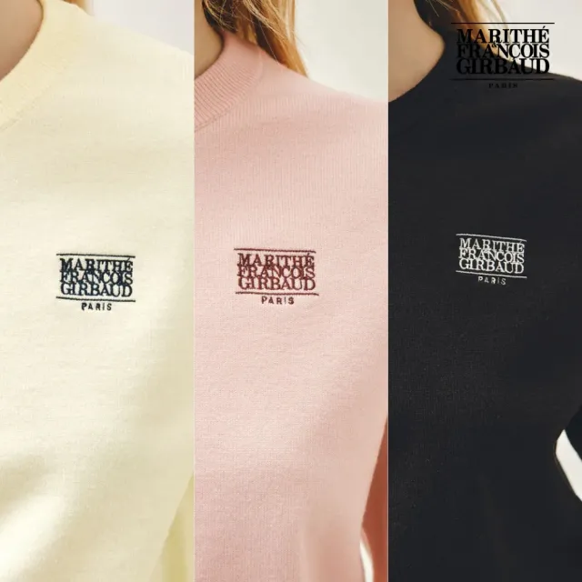 【MARITHE FRANCOIS GIRBAUD】官方旗艦 高允貞同款女款小LOGO刺繡針織上衣(多款任選)