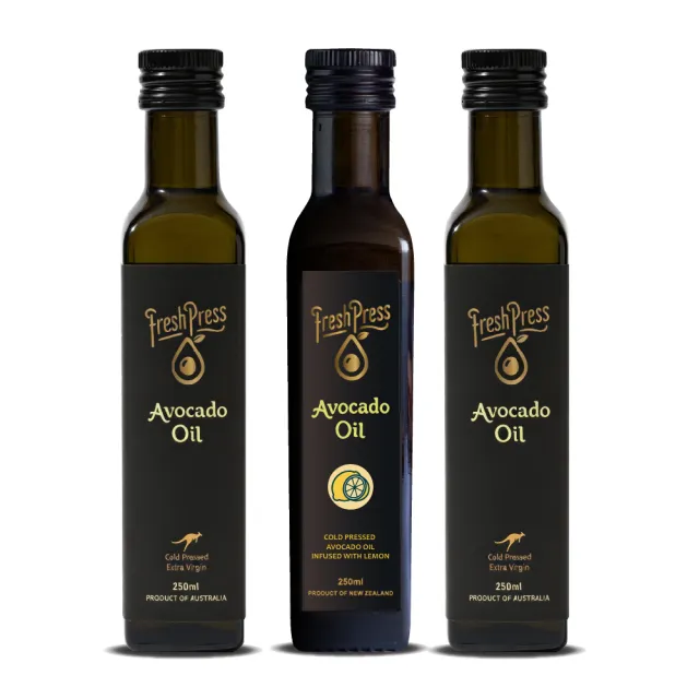 【壽滿趣】FreshPress頂級冷壓初榨酪梨油2＋檸檬風味酪梨油1-250mlx3(可生飲/低溫冷壓)