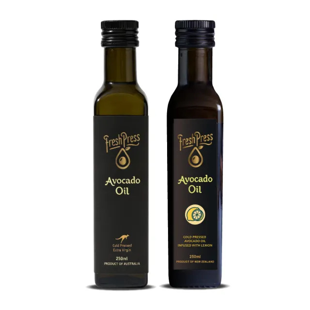【壽滿趣】FreshPress頂級冷壓初榨酪梨油1+檸檬風味酪梨油1-250mlx2(可生飲/低溫冷壓)