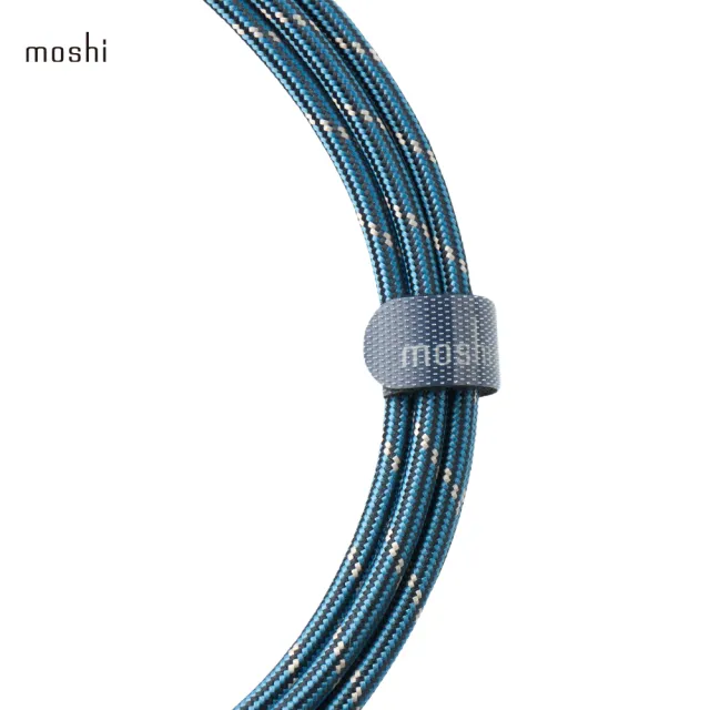 【moshi】Integra 強韌系列 USB-C to USB-C (240W/480Mbps) 充電/傳輸編織線-薄型插頭 (1.2m)