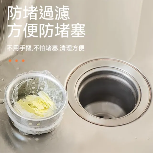 晴安居 抽取式防堵塞流理台濾網 拋棄式彈性束口廚餘過濾網-3入