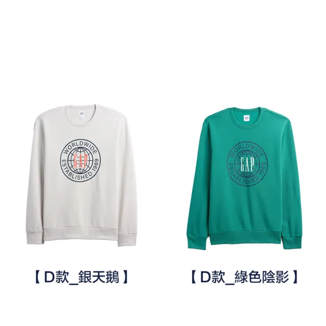 【GAP】長袖GAP LOGO休閒上衣 多款任選(887940&829103&889295)