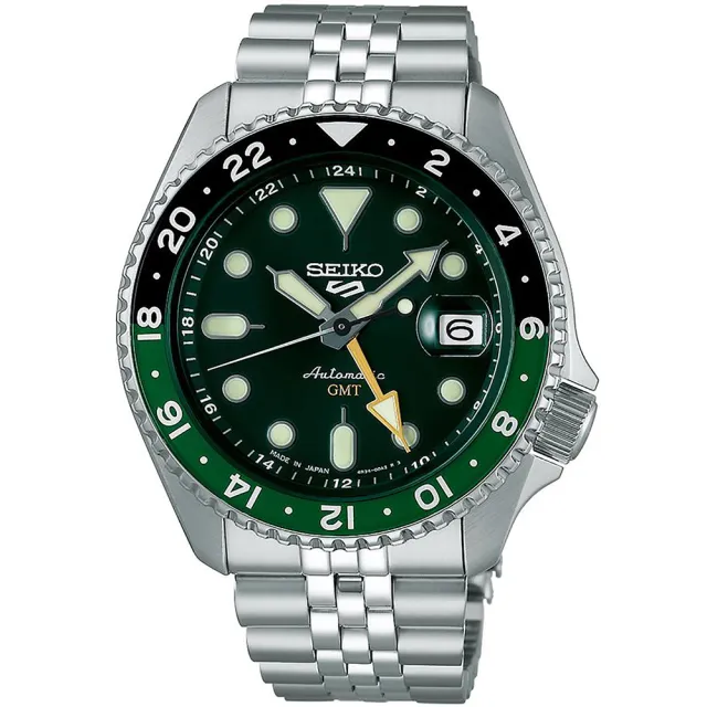 【SEIKO 精工】5 Sports GMT雙時區機械錶-42.5mm 雙11 送禮(4R34-00A0G/SSK035K1)