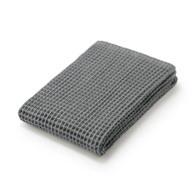 【MUJI 無印良品】鬆餅紋浴巾(柔白/綠色/墨灰)