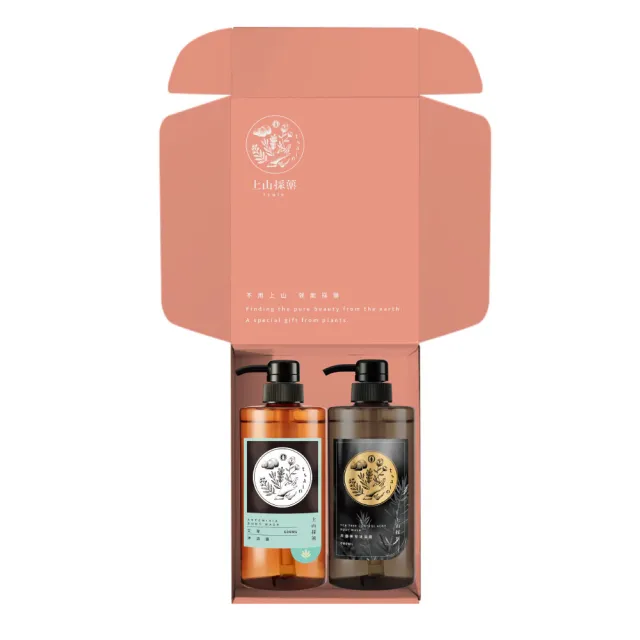 【tsaio 上山採藥】momo獨家禮盒★五星沐浴600ml*2入組(艾草/茶樹沐浴乳/送禮)