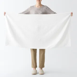 【MUJI 無印良品】棉圈絨雙線織浴巾/可吊掛(灰色/柔白/粉米/綠色/墨灰)