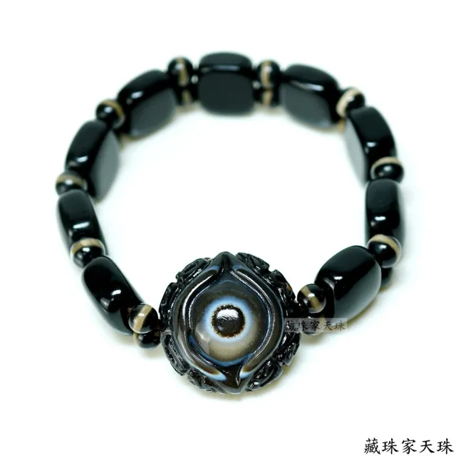 【藏珠家】精品24mm財咒天眼+十字金剛杵天珠手鍊