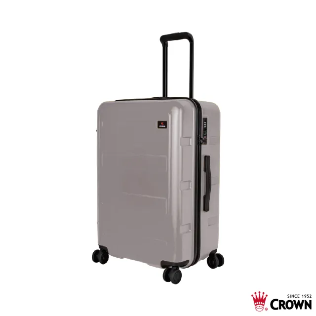 【CROWN 皇冠】26吋 拉鍊拉桿箱 行李箱 旅行箱(霧面/超輕量)