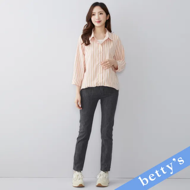 【betty’s 貝蒂思】率性百搭窄管牛仔褲(黑色)