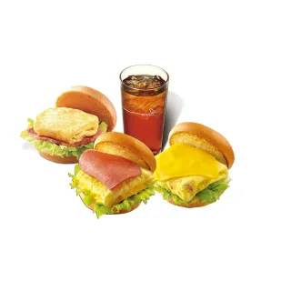 【MOS 摩斯漢堡】C119 火腿歐姆蛋堡 / 蕃茄吉士蛋堡 / 培根雞蛋堡 三選一 + 冰紅茶(L)兌換券