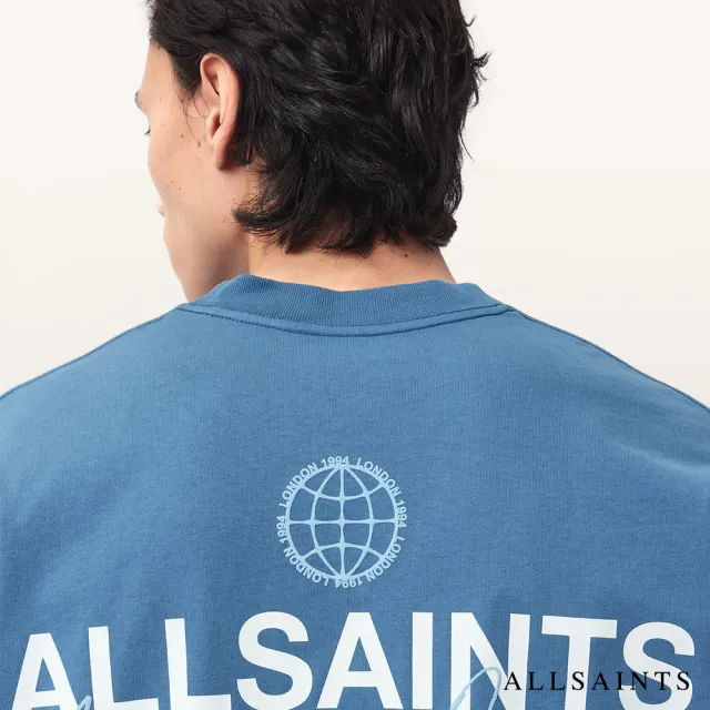 【ALLSAINTS】EMBLEM 純棉LOGO短袖T恤-藍 M006PE(寬鬆版型)