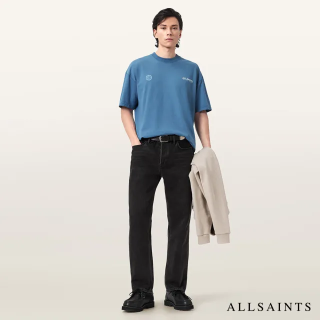 【ALLSAINTS】EMBLEM 純棉LOGO短袖T恤-藍 M006PE(寬鬆版型)