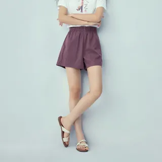 【GIORDANO 佐丹奴】女裝肌理感鬆緊腰寬鬆休閒短褲(多色任選)
