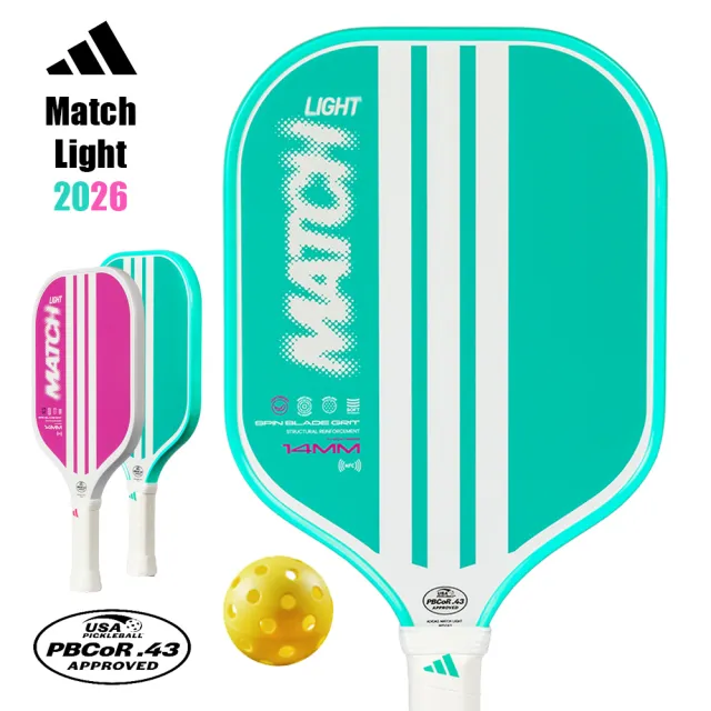 【adidas 愛迪達】匹克球拍 7.8oz 匹克拍 Match Light 2026