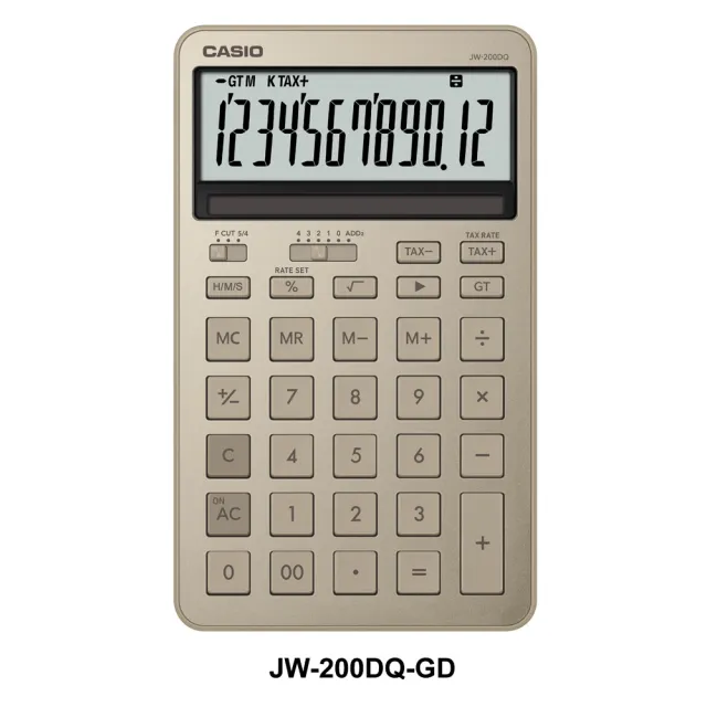 【CASIO 卡西歐】12位元閃耀時尚桌上型曜石計算機-銅砂金(JW-200DQ-GD)