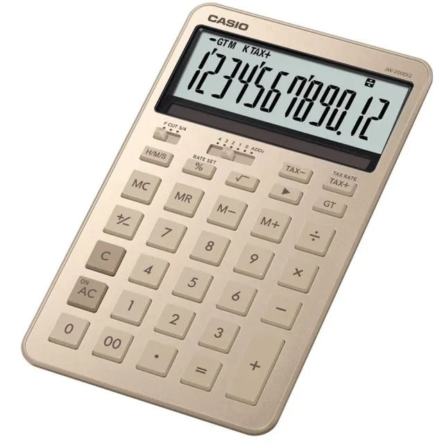 【CASIO 卡西歐】12位元閃耀時尚桌上型曜石計算機-銅砂金(JW-200DQ-GD)