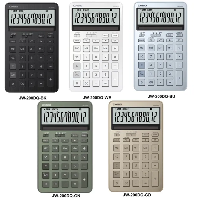 【CASIO 卡西歐】12位元閃耀時尚桌上型曜石計算機-冰霜藍(JW-200DQ-BU)