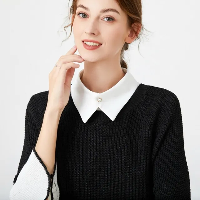【米蘭精品】現貨限搶 假領子襯衫領片(雪紡尖領通勤層次感女裝配件10款74ko26)