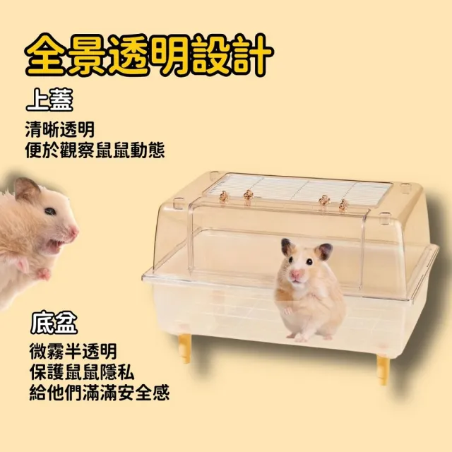 【Petvibe】60cm壓克力鼠籠5件套 跑輪26cm(鼠籠套組/倉鼠新手飼養/倉鼠籠/黃金鼠籠/壓克力籠/倉鼠整理箱)