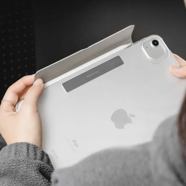 【MAGEASY】2025 iPad 11吋 (A16) Facet 全方位支架透明背蓋保護套(支援最新iPad (A16))