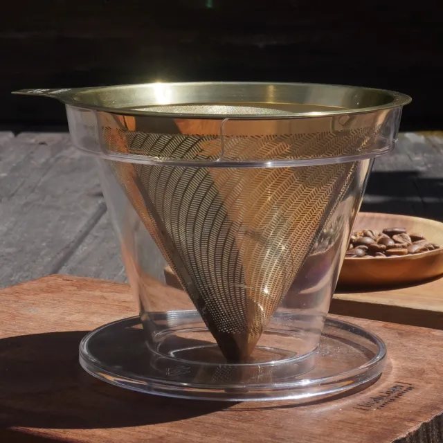 【Driver】鈦金環保濾杯 2-4cup(二種承架 極細目濾網 咖啡濾杯 不鏽鋼濾杯 咖啡器具 手沖咖啡)