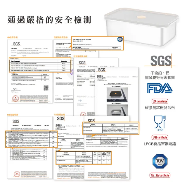 【MASIONS 美心】DELUXE頂級不銹鋼氣密可微波超大容量保鮮盒6件組(電鍋/微波爐皆適用)