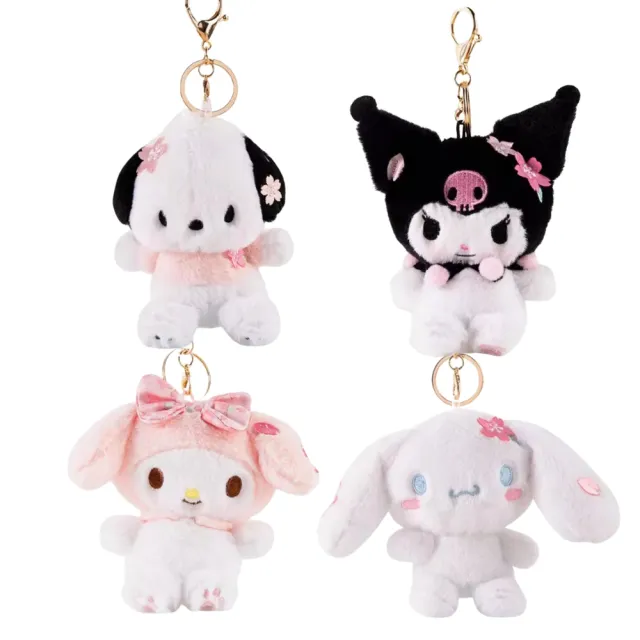 【SANRIO 三麗鷗】春櫻花大耳狗酷洛米美樂帕恰玩偶娃娃吊飾鑰匙圈毛絨包包吊飾(生日禮物兒 